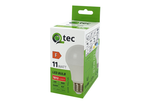 LED izzó Qtec 11W A60 E27 neutrális fehér