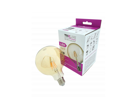 dekorációs LED izzó FILAMENT Trixline 4W G-125 E27 GOLD 