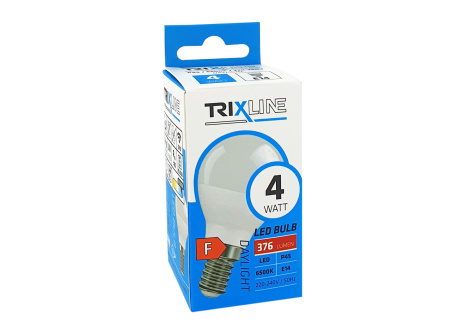 LED žárovka Trixline 4W 376lm E14 P45 studená bílá