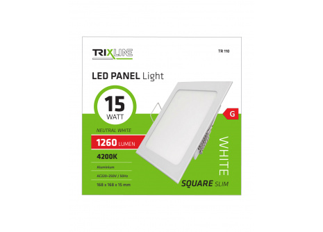 Mennyezeti LED lámpa TRIXLINE – négyszögletes 15W hideg fehér-0590