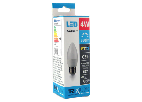 LED izzó BC TR 4W E27 C35 hideg fehér