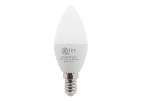 LED izzó Qtec 5W C37 E14 4200K