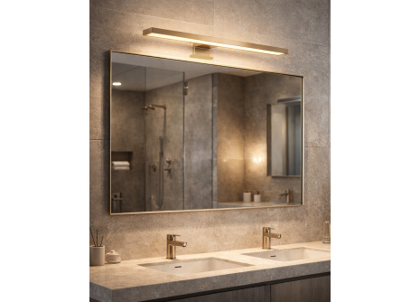 Q-305G LED 8W/640lm/4000K zrcadlové světlo 50cm - lesklé zlaté QTEC