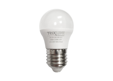 LED izzó Trixline 6W E27 G45 meleg fehér