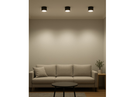 Q-12AD LED Stropní bodové světlo 3CCT černé QTEC