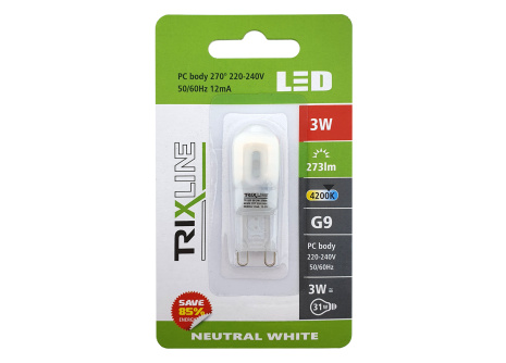 LED izzó Trixline 3W G9 4200K neutrál fehér