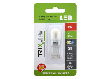 LED izzó Trixline 3W G9 4200K neutrál fehér