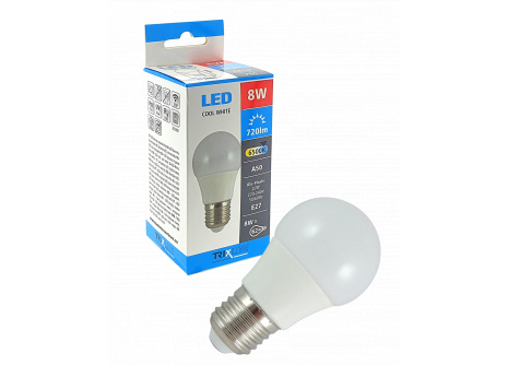 LED izzó BC TR 8W E27 A50 hideg fehér