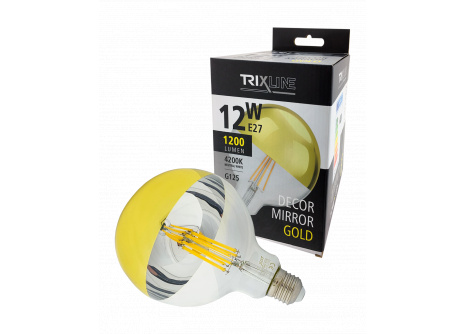 LED izzó Trixline DECOR MIRROR G125, 12W GOLD