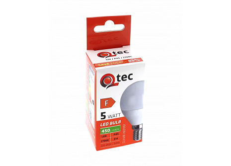 LED izzó Qtec 5W P45 E14 2700K