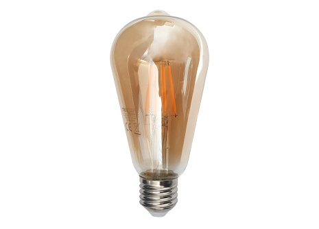 Dekorační LED žárovka - Gold FILAMENT 4W 440lm ST64 E27 teplá bílá Trixline