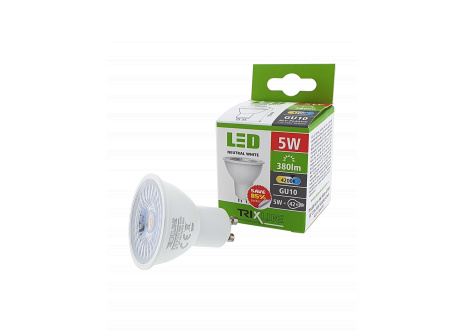 LED žárovka Trixline 5W GU10 neutrální bílá ALU+PLAST