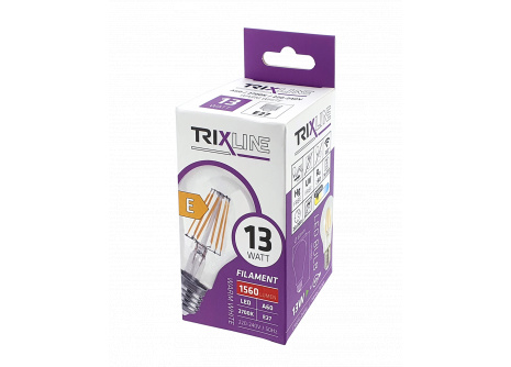 Dekor LED izzó FILAMENT Trixline 13W 1560lm A60 E27 meleg fehér