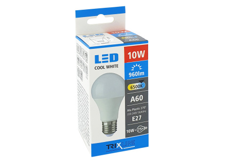 LED izzó 10W E27 A60 hideg fehér