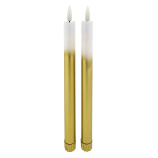 Hosszú LED gyertya - fehér-arany, 2db HOME DECOR HD-116