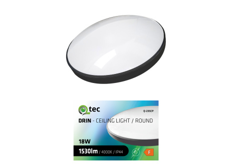 Led svítidlo QTEC Q-235CP 18W 4000K ø30cm/kruhové černé