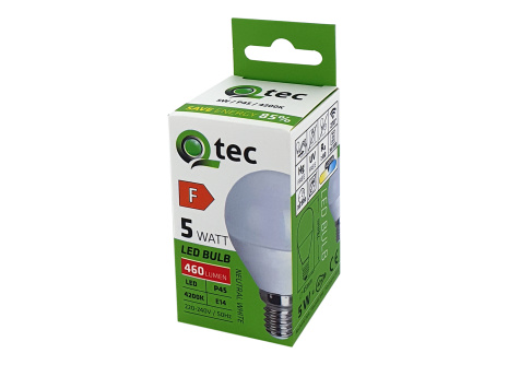 LED izzó Qtec 5W P45 E14 neutrális fehér