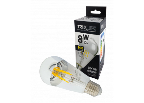 LED žárovka Trixline DECOR MIRROR ST64, 8W SILVER