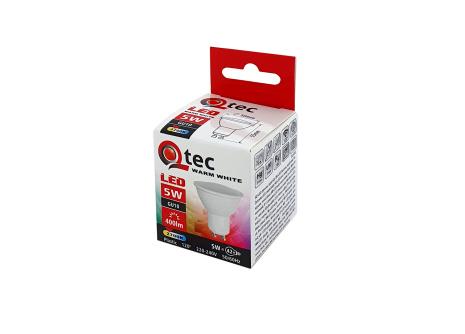 LED izzó Q tec 5W GU10 meleg fehér