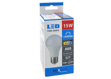 LED žárovka Trixline 15W E27 A60 studená bílá