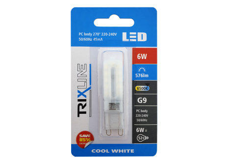 LED izzó Trixline 6W G9 6500K hideg fehér