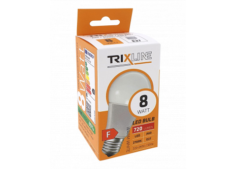 LED izzó Trixline 8W 720lm E27 A60 meleg fehér