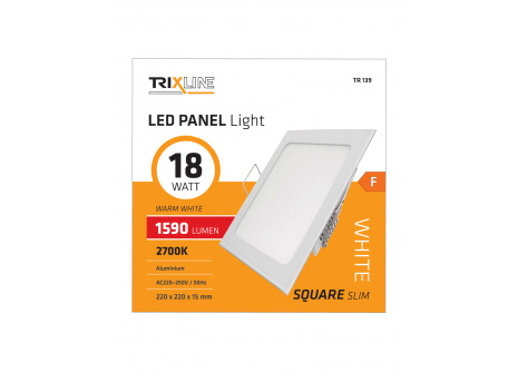 Mennyezeti LED lámpa TRIXLINE – négyszögletes 18W meleg fehér