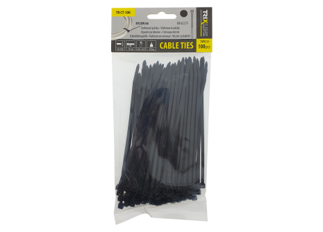 Stahovací pásky TR CT-100 150x3,6mm, černé TRIXLINE, 100ks