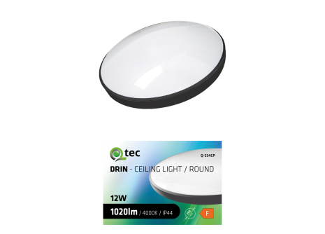Led svítidlo QTEC Q-234CP 12W 4000K ø25cm/kruhové černé