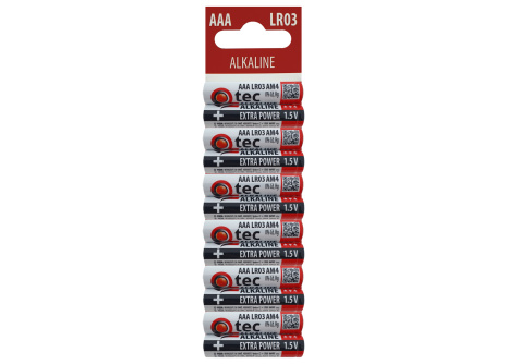 QTEC AAA/12db LR03/AM4 Extra power Alkáli elem