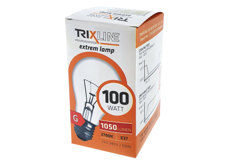 Teplotně odolná žárovka Trixline 100W, A55, E27, 2700K