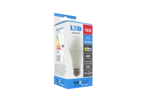 LED izzó 18W E27 A65  hideg fehér