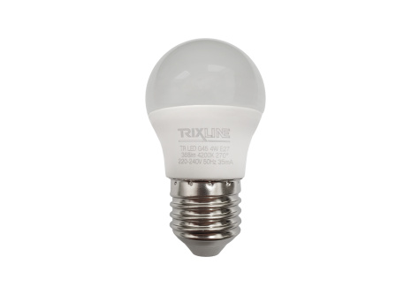 LED izzó Trixline 4W 368lm E27 G45 neutrális fehér