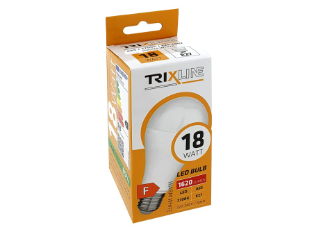 LED izzó Trixline 18W 1620lm E27 A65 meleg fehér