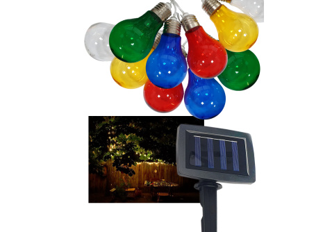 TR-590 Dekorativní 10ks LED venkovní solární řetěz 2m multicolor IP44 Trixline