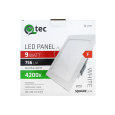 LED panel Qtec Q-225S 9W, čtvercové vestavné 4200K