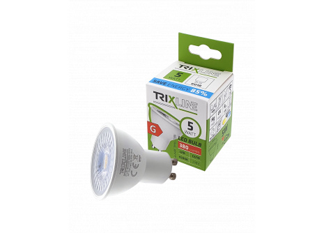 LED izzó Trixline 5W GU10 380lm neutrális fehér ALU+PLAST