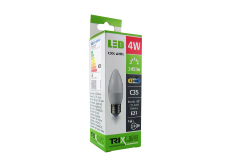 LED izzó BC TR 4W E27 C35 neutrális fehér