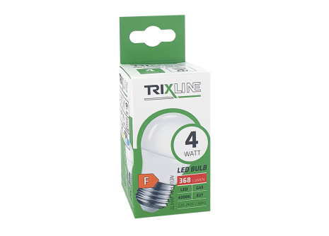 LED žárovka Trixline 4W 368lm E27 G45 neutrální bílá