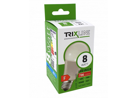 LED izzó Trixline 8W 736lm E27 A60 neutrális fehér