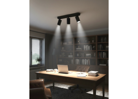 Q-04AD Stropní bodové světlo 3xGU10 černé QTEC