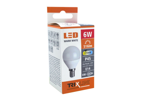 LED izzó BC TR 6W E14 P45 meleg fehér