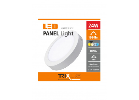 Mennyezeti LED lámpa TRIXLINE – felületre szerelhetö 24W meleg fehér