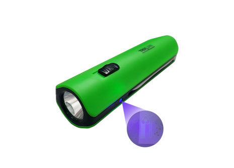 LED kézi zseblámpa UV-val bankjegyekhez TR-068L zöld Trixline