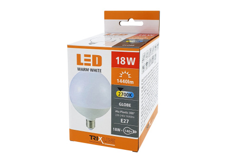 LED izzó 18W G120 E27 meleg fehér
