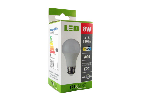 LED žárovka 8W A60 E27 neutrální bílá