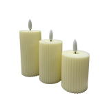 HD-141 LED gyertya - vanilla HOME DEKOR SZETT 3db