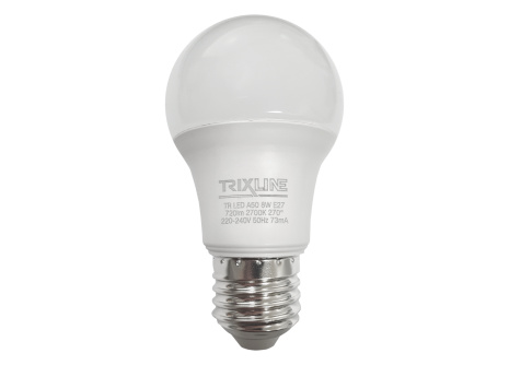 LED izzó 8W 720lm E27 A50 meleg fehér Trixline