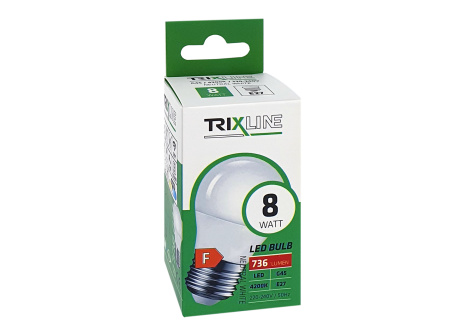 LED žárovka Trixline 8W 736lm E27 G45 neutrální bílá
