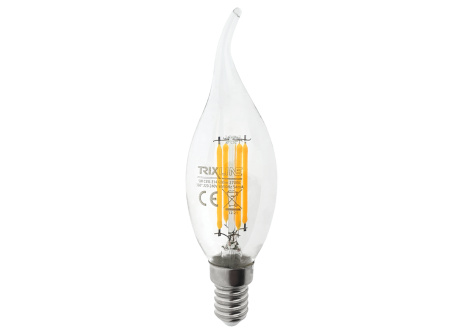 Dekor  LED izzó FILAMENT Trixline 5W 600lm C35L E14 meleg fehér